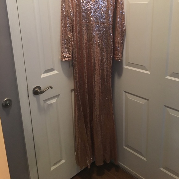Rose gold floor length dress - Picture 3 of 5